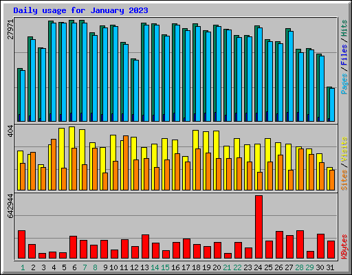 Daily usage for January 2023