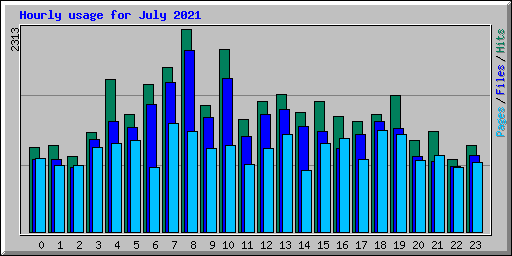 Hourly usage for July 2021