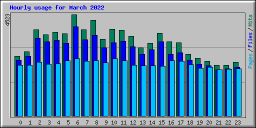 Hourly usage for March 2022