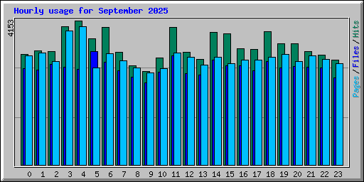 Hourly usage for September 2025